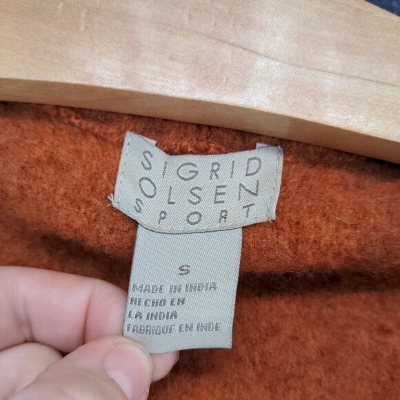 Sigrid Olsen Clothing Women's Jacket Orange Small Long Sleeve Lambswool - Picture 10 of 14